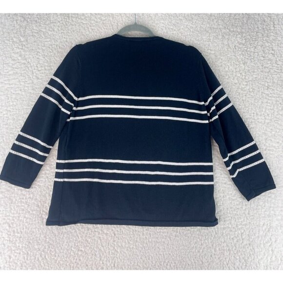 Norton McNaughton Petites Black Striped Sweater Womens 3/4 Sleeve Size PL - Picture 16 of 16